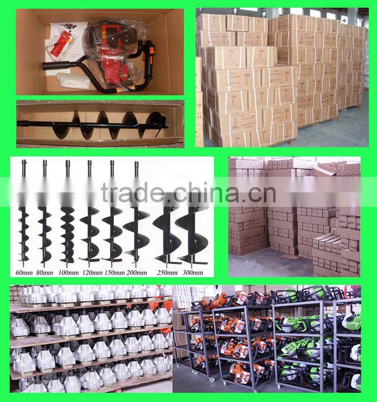 71cc earth auger with 300mm drill or earth drill or ground driller or hole digger in good selling