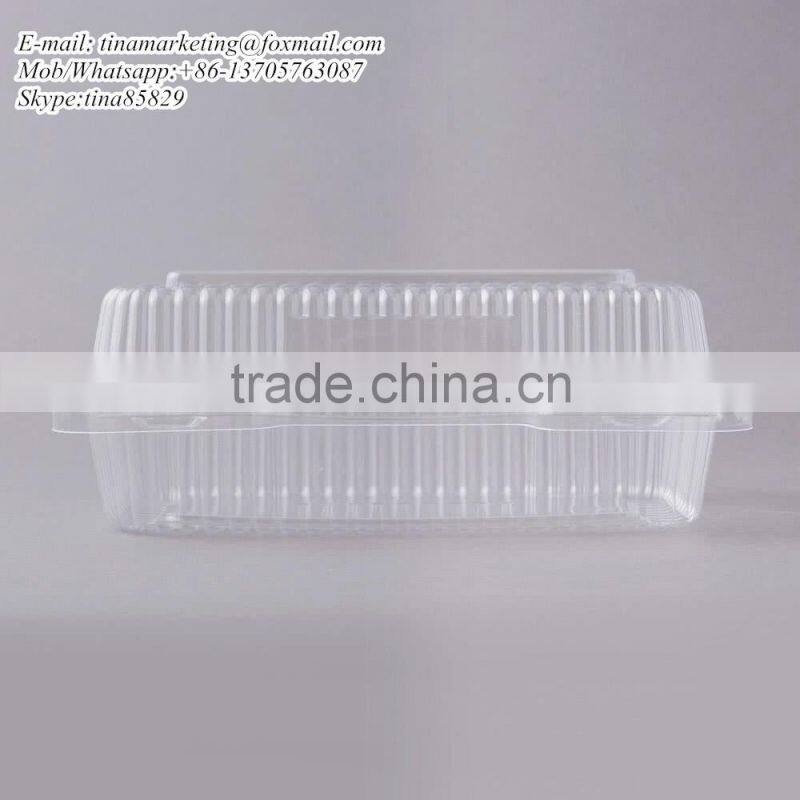 Durable Packaging Deep Clear Hinged Plastic Container, BOPS Clamshell Food Take Away Box for Cake, Hotdog