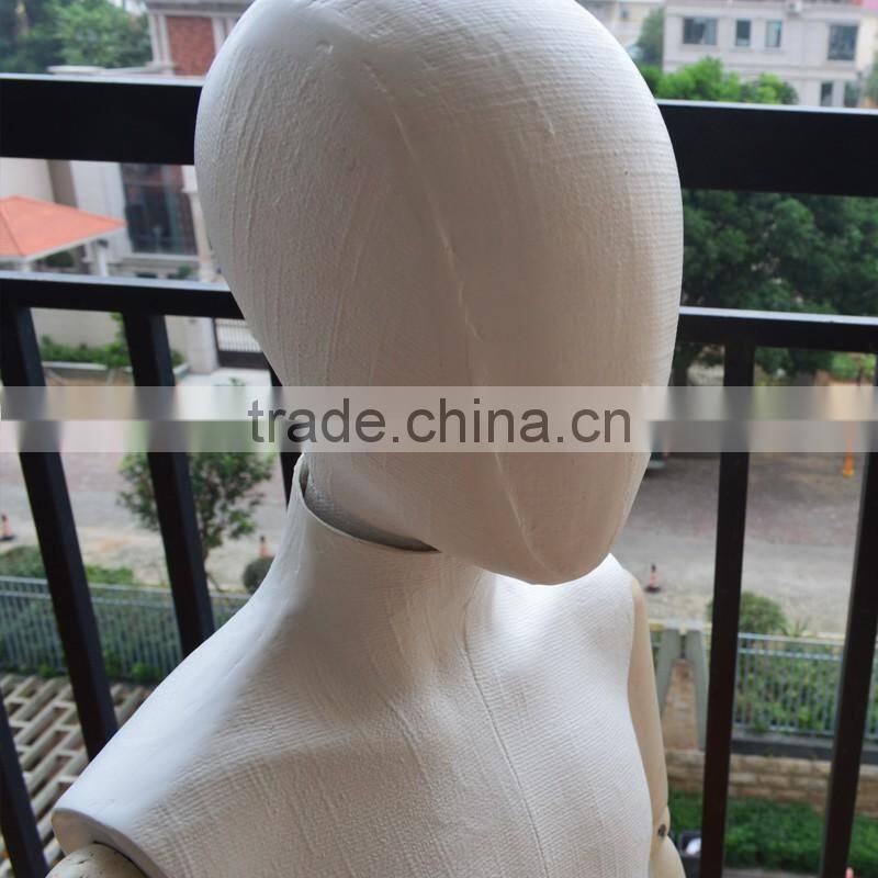 factory low price sale fiberglass OR fabric wrapped fabric torso kids mannequin with wood arm
