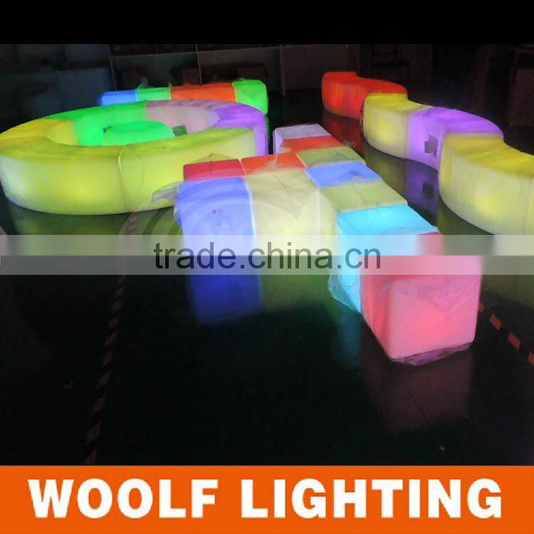 2014 hot sale rechargeable battery color changing plastic LED bar chair