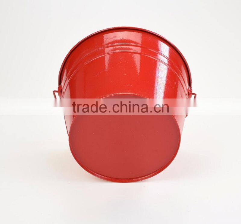 made in china cheap modern yellow hanging round powder coated metal flower pot planters