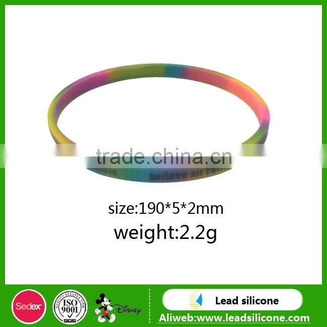 colorful silicon custom bracelet with custom package in high quality