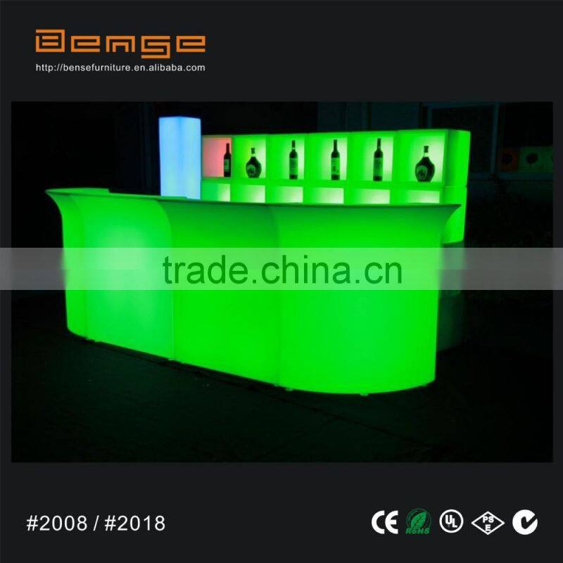 #2008 Jumbo bar counter flashing led portable bar counter bar table