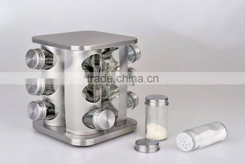 Hot Sale 12 Pieces Stainless Steel Magnetic Spice Container Set