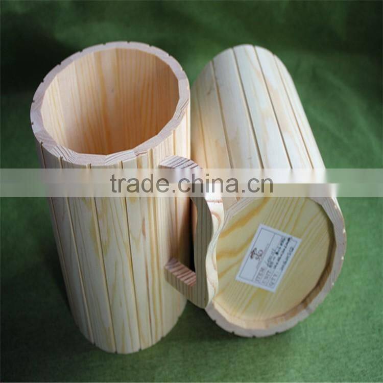 unfinished pine wooden kids drinking cups with handle