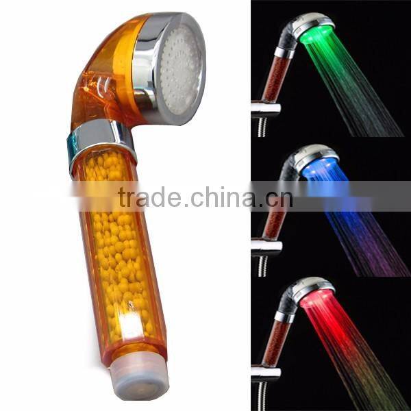 Cheap LED Negative Ion Mini Shower Head, Colorful Changing Spa Electric Shower Head, Tourmaline Anion Healthy Handy Shower Head