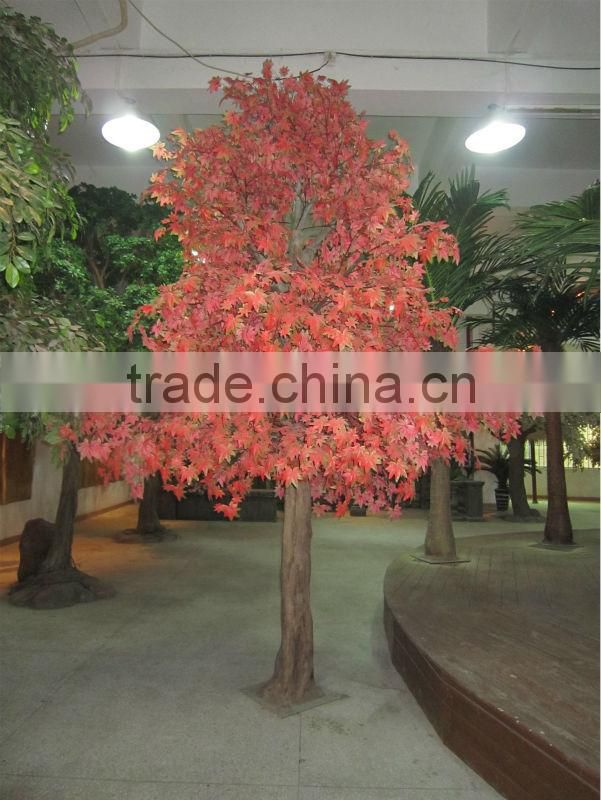 2016 hot sale artificial maple tree plastic maple flower tree