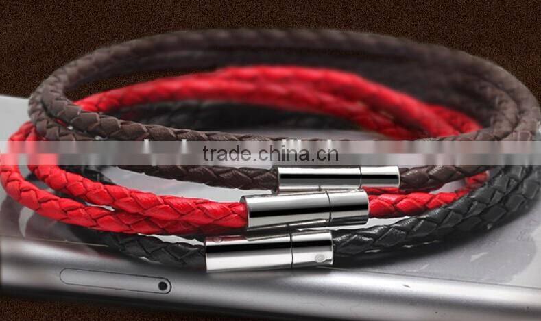 New arrival real leather 2016 Fashion Charm Mens braided Bracelet / woman leather bracelet