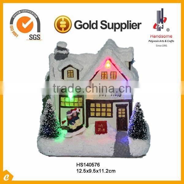5" trendy resin Christmas houses ornaments christmas decoration with LED light