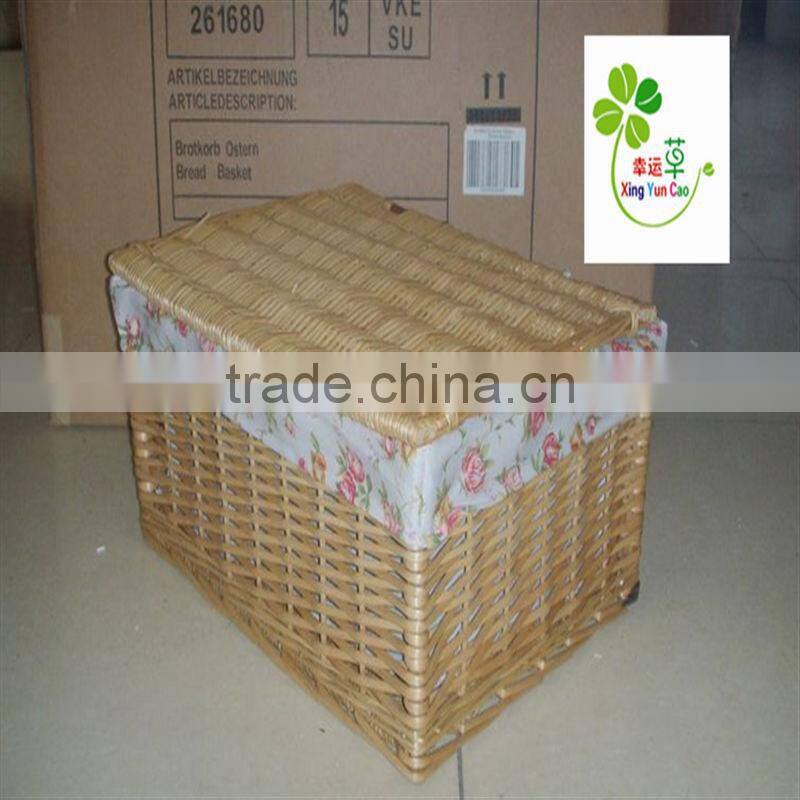 large rectangular black wicker laundry basket