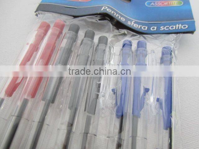 8PC 3 colors ball pen hot sale transparent ball-point pen
