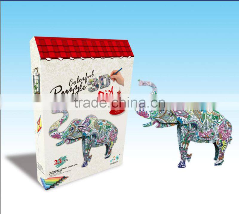 newly-developed 3D painting paper puzzle for kids LT8881A