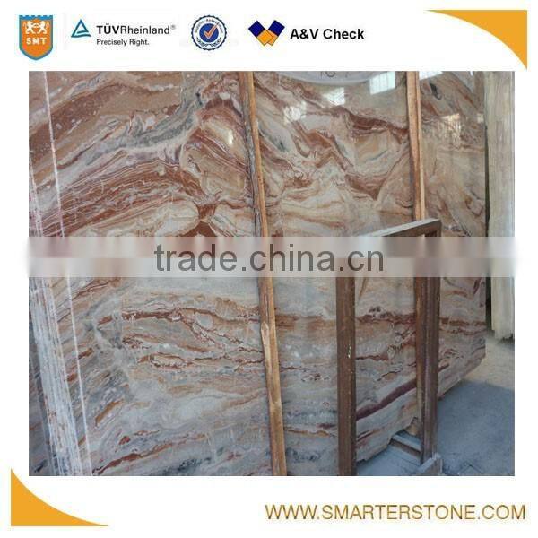 Red marble with random vein new cutted with own factory