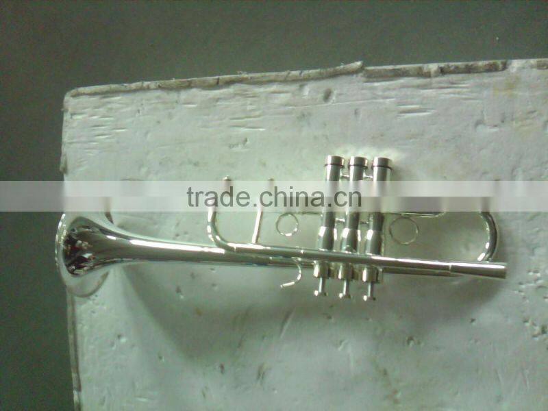 Silver plated C Key heavy trumpet