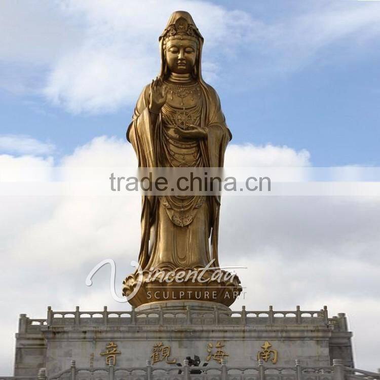 High Quality outdoor garden decor bronze female buddha statue