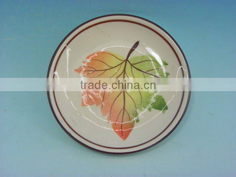 BIG CERAMIC FRUIT PLATE WITH IRON STAND