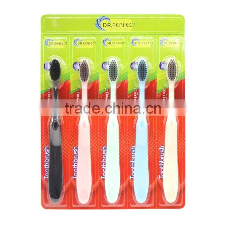 hotel toothbrush 5pcs/package home toothbrush kit charcoal toothbrush