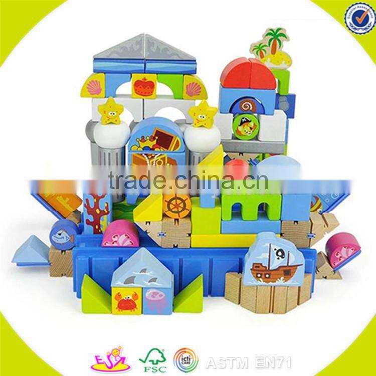Wholesale baby wooden building blocks toy teaching aid wooden building blocks toy W13A027