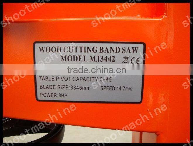 16" Band Saw Machine MJ3442(16") with Length of saw blade 3345mm and Motor Power 3HP