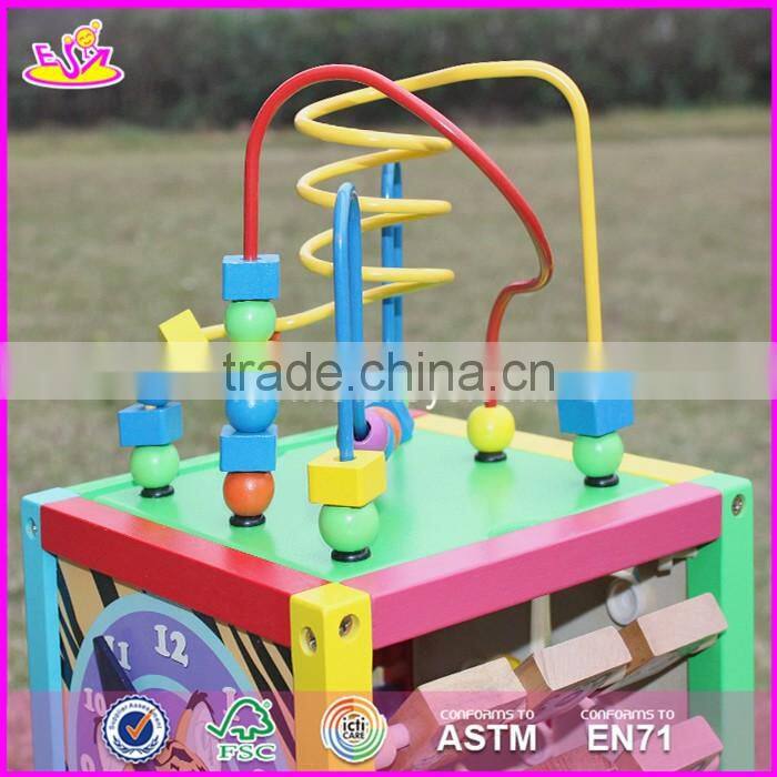 2017 new design multi-function 5 in 1 kids wooden bead roller coaster W11B137