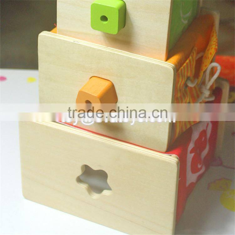 Creative intelligent nesting toys wooden baby stacking cups W13D089