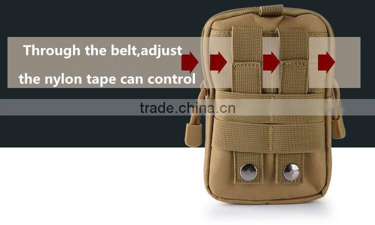 Outdoor sports the molle tactical pockets male 5.5/6 inch waterproof phone bag wear belt running hang bag