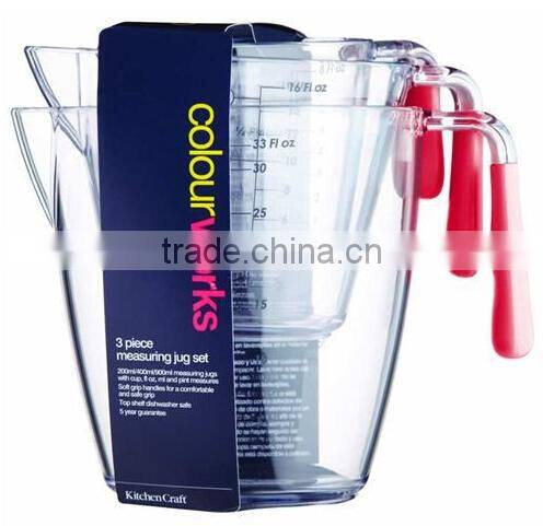 OEM Plastic Kitchen Measuring Jug Cups, cute Clear Plastic Measuring Jug Cup