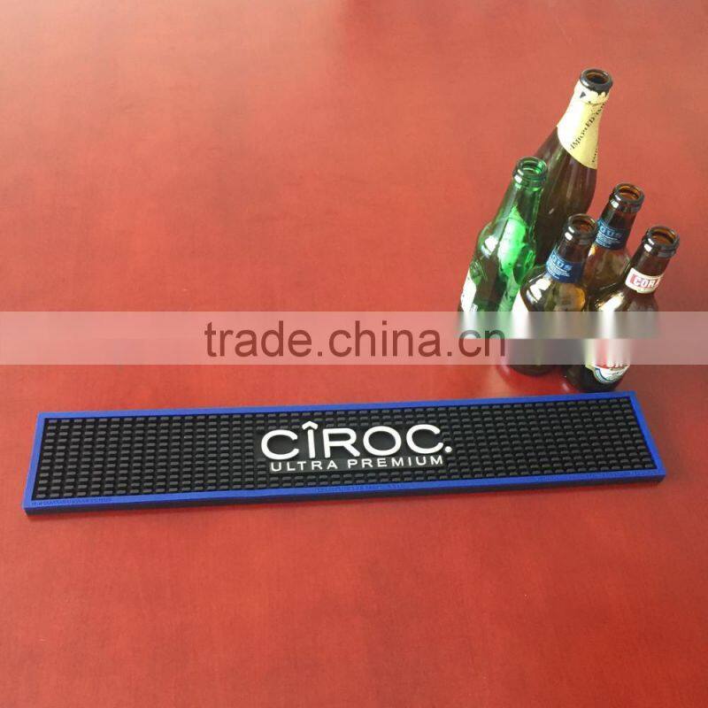 High quality customized waterproof soft pvc bar mat with promotion 3D embossing logo