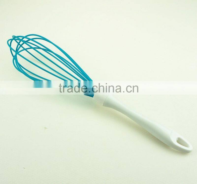 13038 silicone kitchenware egg whisk with abs handle