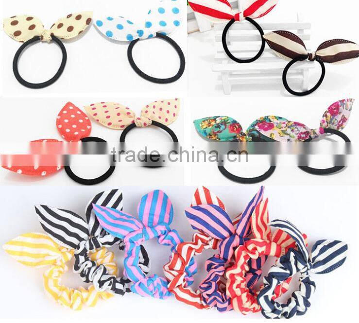 Rabbit ear hair ring kids bows hair ring hair accessories Factory wholesale