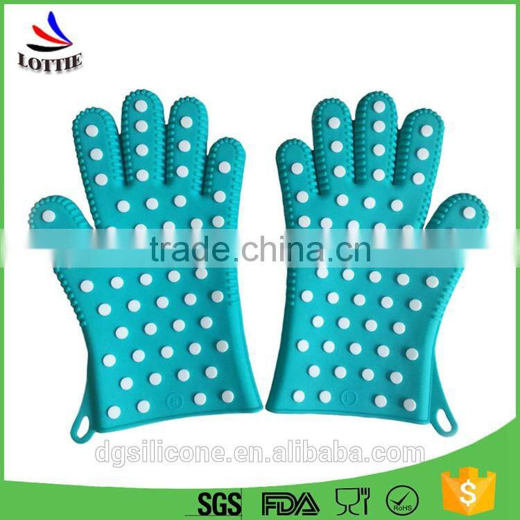 Kitchen Tools and Uses Smoking Grilling Silicone BBQ Gloves Grill Set five finger shape silicone glove