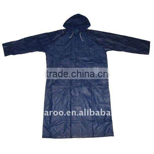100% Nylon Navy Blue PVC Military Raincoat