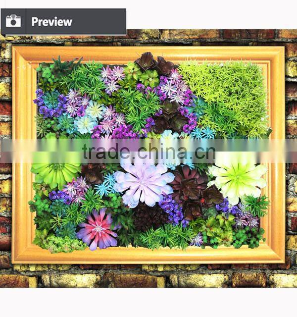 2015 artificial vertical garden wall covering artificial succulents plant wall