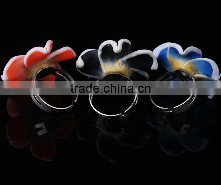 fashion jewelry Hawaiian plumeria Flower polymer clay rings for Women