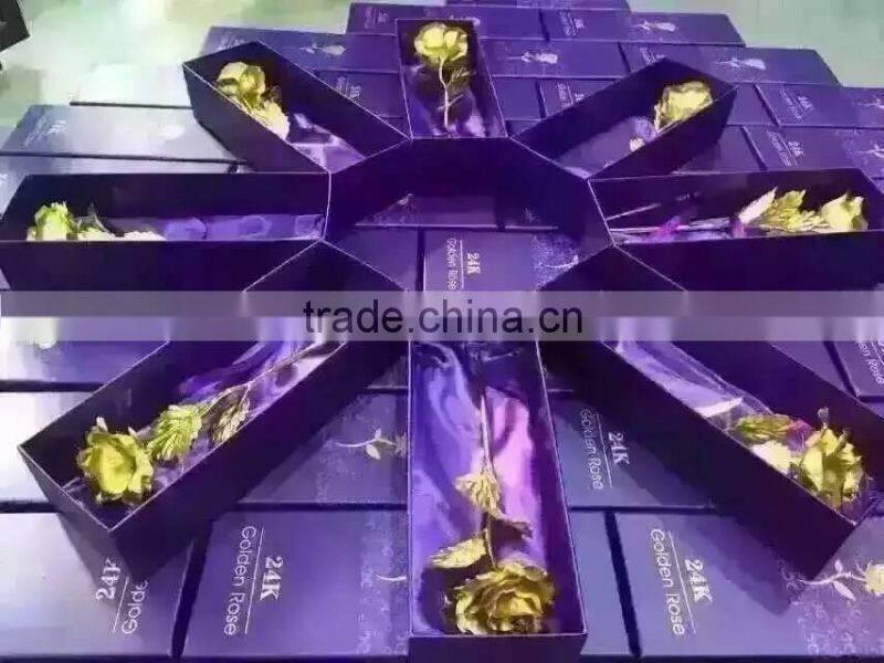goldleaf rose artificial flower wholesale for valentine's gift