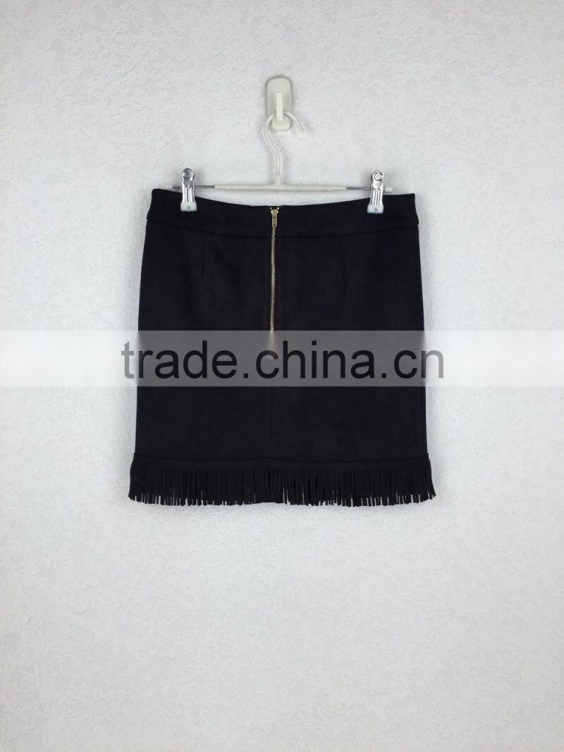 Original design latest tassel trim mini skirt sexy lady fashion skirt