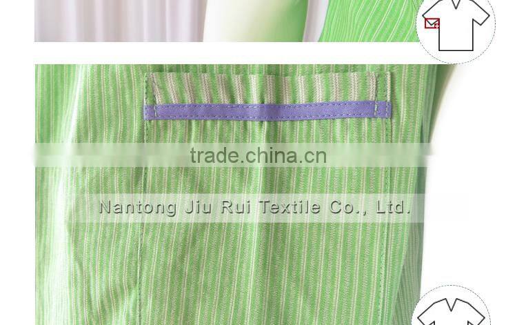 Orange/Green Solid Stripe Unisex Pajama Sets V-Neck Short Sleeve Sleepwear Summer/Autumn Couple Spa Shirt+Pants Pajama Sets