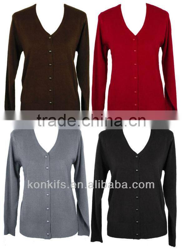 Womens Cardigan V-Neck Sweater