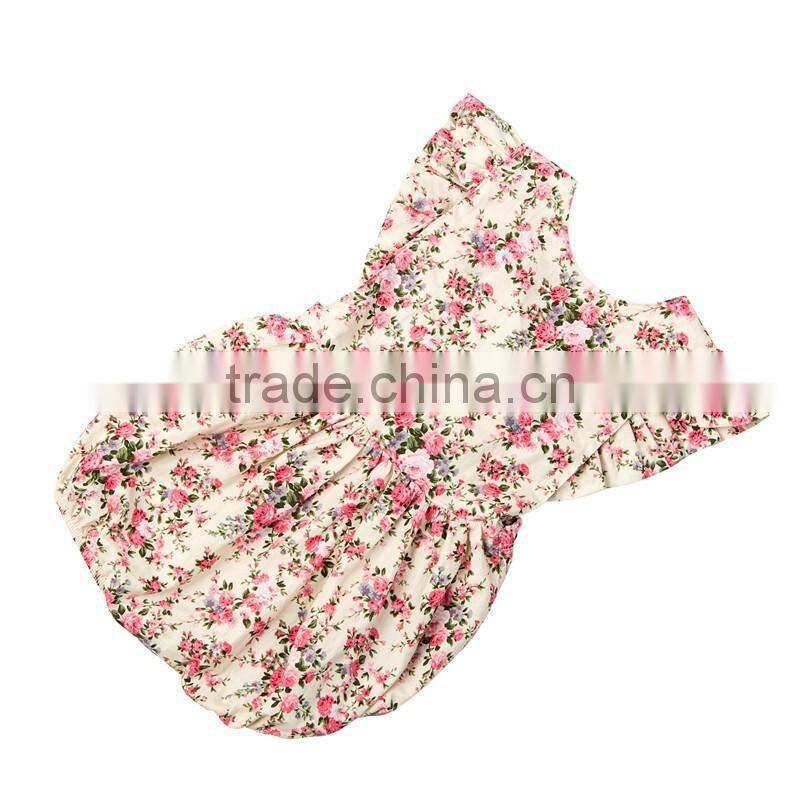 Summer new design baby girl boutique clothing rompers infant and toddler girl floral rompers fashion kids outfits