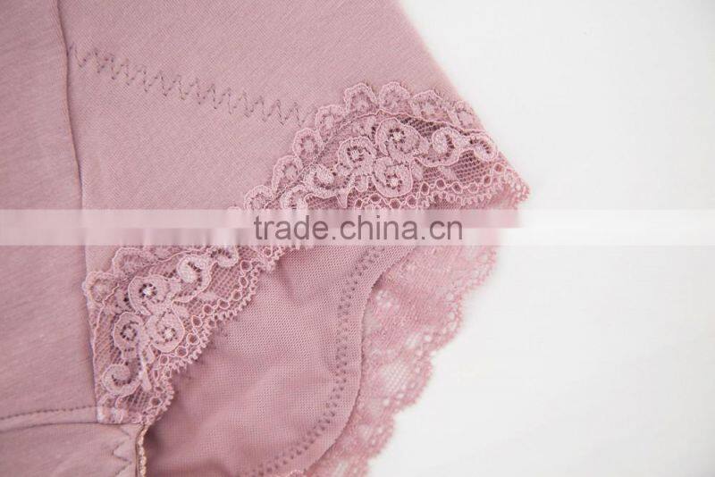Factory Colorful 95% Cotton 5% Spandex with Lace Custom Sexy Fancy Woman Underwear