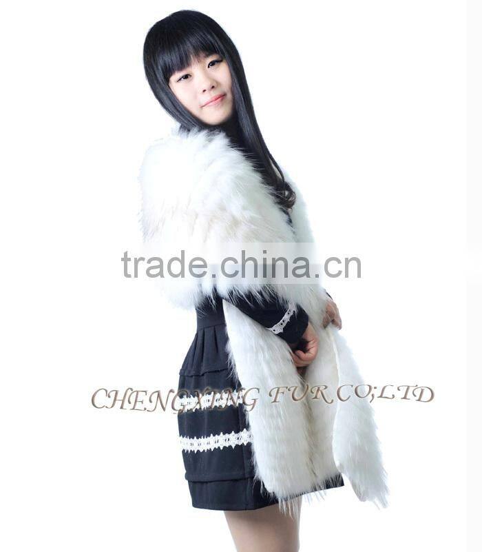 CX-B-79D New Design Fashion Raccoon Fur Warm Women Warm Fur Scarf/Fur shawl