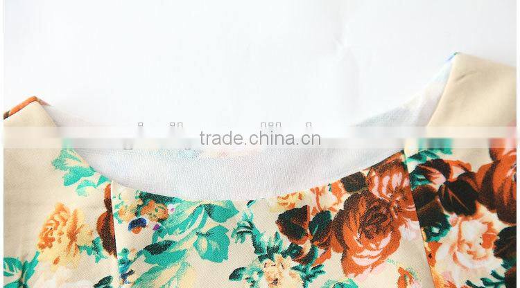 Fashion kid Refreshing Chiffon Dress floral printing dress kid clothes ,wholesale children's boutique clothing