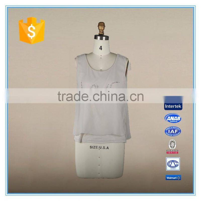 2016 Newest Women Top Clothing Sleeveless Chiffon Bead For Saree Blouse