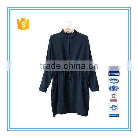 Spring And Summer Long Sleeves Double Layer Cotton Long Women Shirt