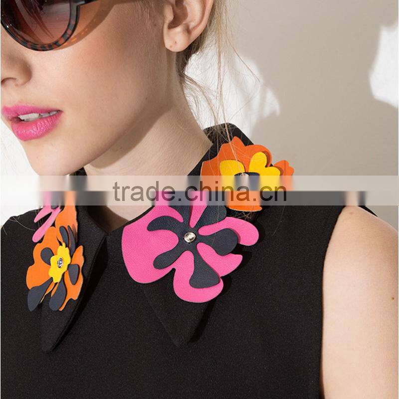 MGOO Dresses Good-Looking 2015 Little Black Women Dress Summer Style Off Shoulder Lovly A line Dress With Colorful Shinning Neck