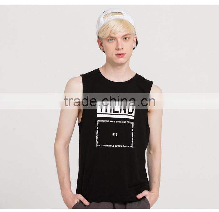 Casual comfort soft black jersey vest