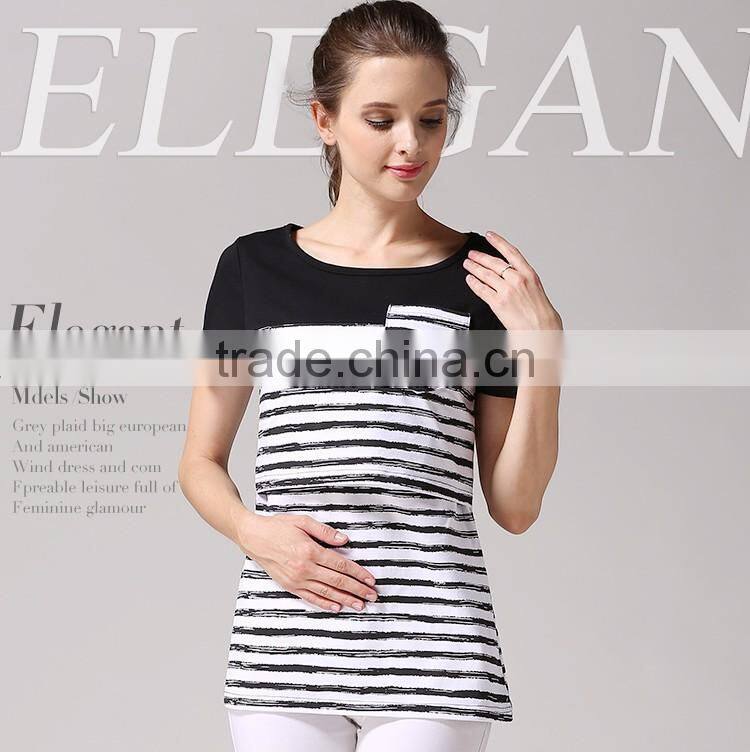 Bottoming Maternity Clothing Wild Breastfeeding Clothes Loose and Comfortable Nursing T-shirts