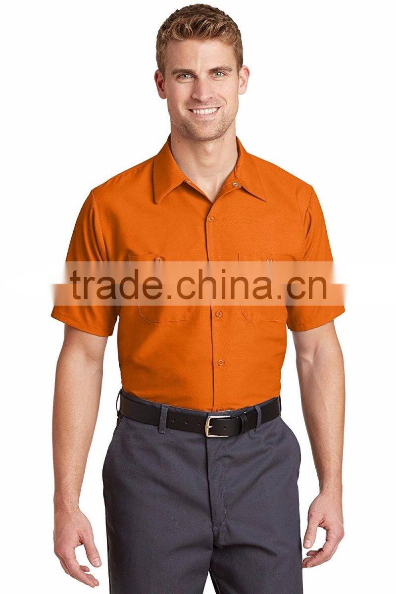 Factory Custom Logo Short Sleeve Shirt Uniform Work Clothes Cotton Mechanic Workwear In Baoding