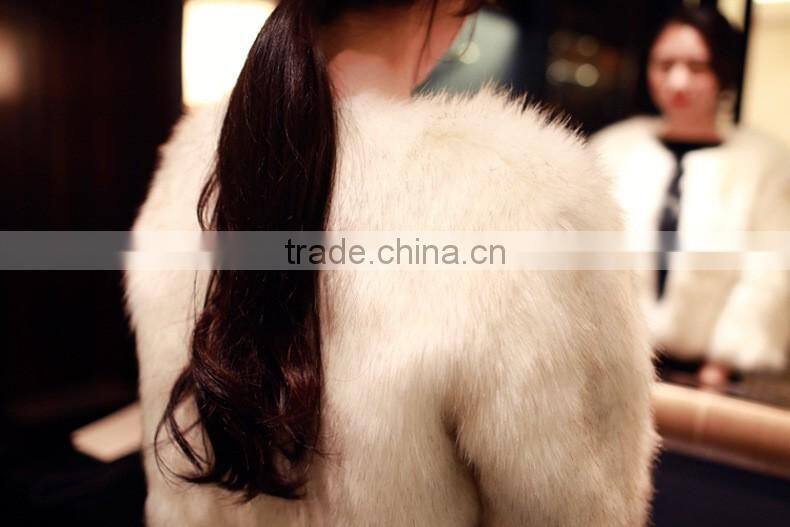 New Fashion 2016 Faux Fox Fur Coat Women Winter Medium Long Luxury Fake Fur Coats Female Jacket Overcoat Mex Mink Coat Ladies