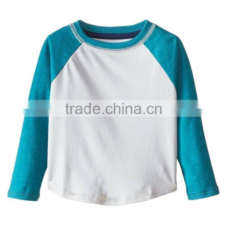 Long sleeve raglan cheap price china wholesale mixed color round bottom t shirt